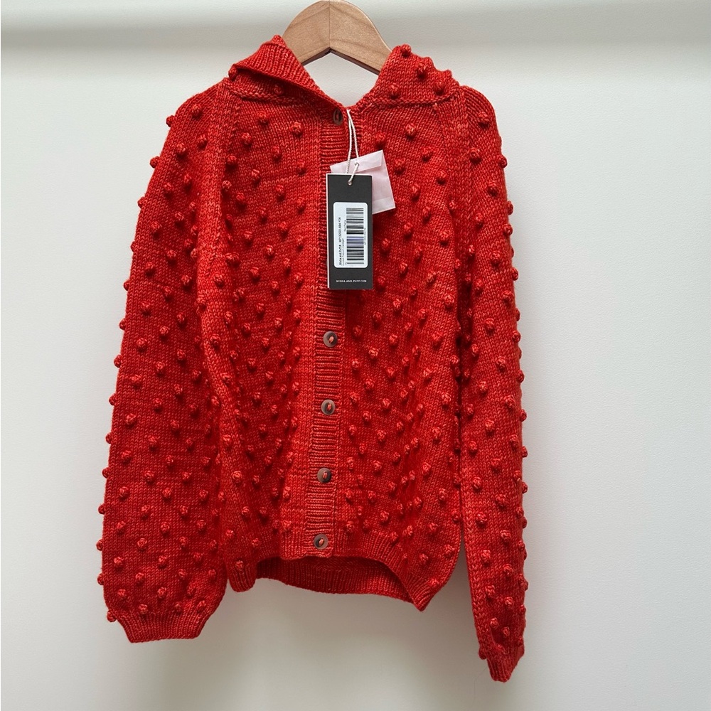 Misha & puff hooded popcorn cardigan